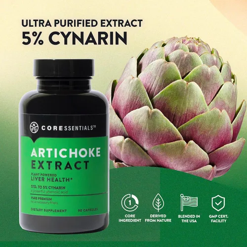 Vista 5 de NGL Cápsulas de extracto de alcachofa de máxima fuerza - Alcachofa - 1300 mg, estandarizado al 5% de ácido cafeoilquínico para un potente apoyo