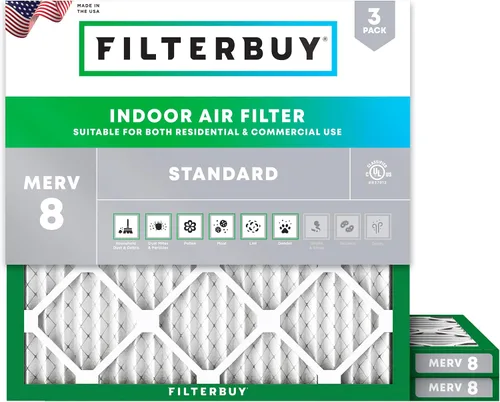 Vista 18 de Filterbuy Filtro de aire MERV 8 de 8 x 14 x 1 pulgadas para defensa contra el polvo y las alergias (paquete de 3), filtros electrostáticos plisados