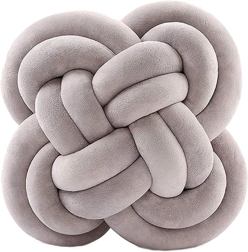 Vista 16 de Cyprinus Carpio Almohada creativa con nudo de bola de rosa, cojín de flor para sofá, almohada lumbar, decoración (rosa-C)