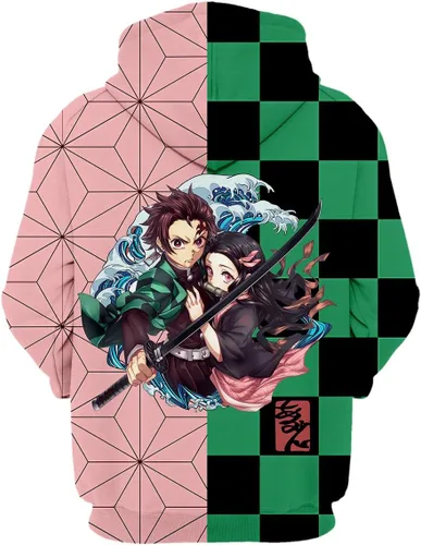Vista 4 de NHPMRW Conjunto de sudadera con capucha y sudadera de anime para hombre y mujer, estampado 3D