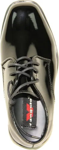 Vista 2 de VANGELO Zapato de vestir Oxford con cordones para niños, zapatos de esmoquin para bailes, uniformes, bodas, eventos formales, tamaño desde niños