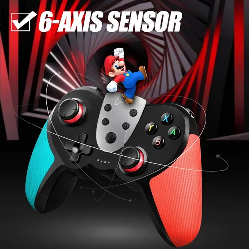 Vista 6 de TERIOS Controlador inalámbrico Pro compatible con SwitchSwitch Lite Switch OLED - Joypad premium para videojuegos - 3 niveles de velocidad turbo