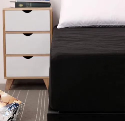 Vista 2 de Protector de colchón impermeable para cama transpirable con bolsillo profundo de hasta 12.0 in (negro, doble)