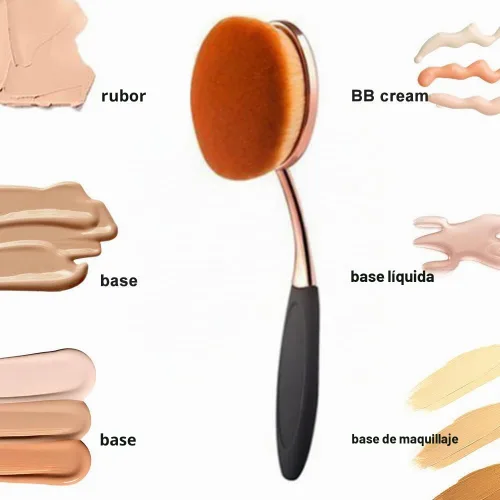 Vista 6 de Yoseng - Brocha ovalada para maquillaje, cepillo de base grande, cepillos de maquillaje, aplicación rápida y sin defectos de base líquida, crema