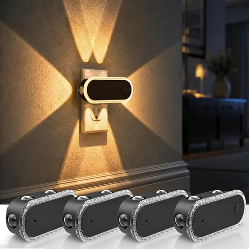 Vista 32 de L LOHAS LED - Luz nocturna LED, paquete de 2 luces nocturnas LED modernas enchufables en la pared con sensor de atardecer a amanecer, 0-100LM