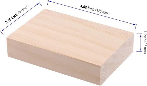Vista 2 de 20 bloques de madera sin terminar de 5 x 3 x 1 pulgadas, bloque de madera rectangular, bloques de madera para manualidades, arte, proyecto de tallado