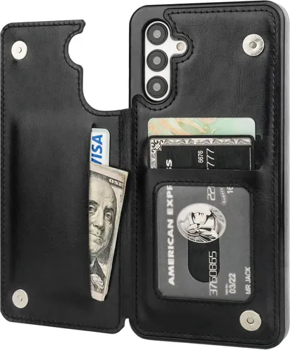 Vista 77 de ONETOP - Funda tipo cartera para Samsung Galaxy S22 con tarjetero, color negro Kickstand,ID/Cash Holder,Case Wallet with Card Slots,Double
