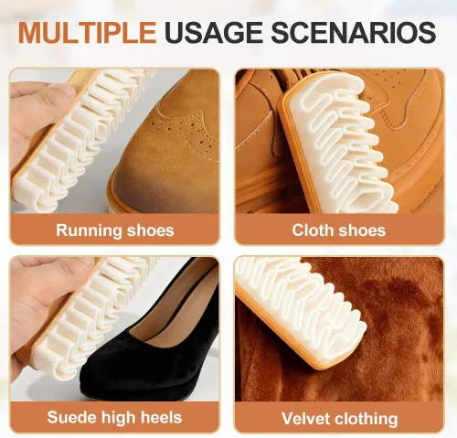 Vista 4 de Cepillo y borrador de zapatos de gamuza, cepillo y borrador de gamuza mejorados 2025, limpiador multiusos de nobuck para zapatos, bolsos, chaquetas