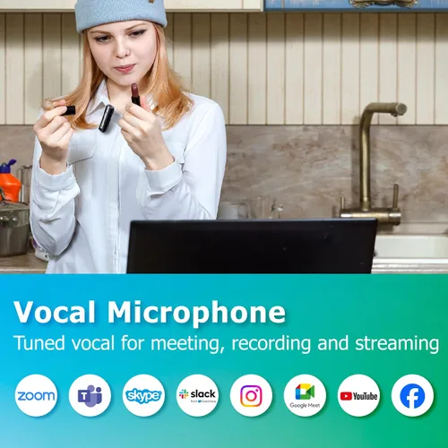 Vista 9 de Micrófono de solapa inalámbrico Bluetooth, cancelación de ruido, sin receptor, rango de 15M, batería de 10 horas, obturador remoto, para GoPro Hero
