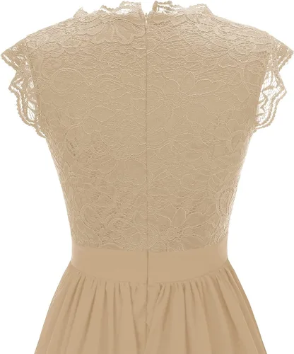 Vista 144 de Dressystar - Vestido de dama de honor, sin mangas, con cuello en V, para fiesta de boda