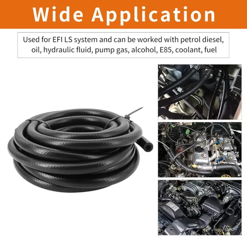 Vista 5 de Kit de línea de combustible de PTFE de 25 pies, manguera de combustible 6AN 3/8 pulgadas, línea de inyección de combustible EFI LS, kit de montaje