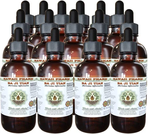 Vista 7 de Ba Ji Tian Extracto líquido sin alcohol, Ba Ji Tian, Morinda (Morindae Officinalis) Root Glycerite Hawaii Pharm Suplemento herbario natural 2x2 oz