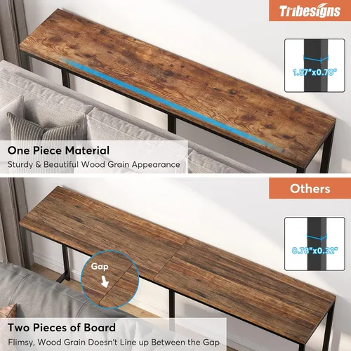 Vista 6 de Tribesigns - Mesa de consola extralarga de 70.9 pulgadas detrás del sofá, mesa de sofá de fácil montaje para espacios pequeños de sala de estar