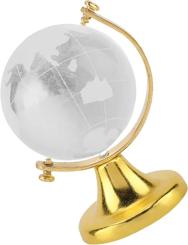 Vista 3 de Bola mágica redonda de la esfera del mundo del globo de la tierra bola de cristal con soporte Decoración de arte para el hogar Oficina Decoración