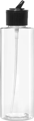 Vista 8 de VViViD Botellas vacías de plástico transparente sin BPA de 4 onzas con tapa giratoria, tapa de pulverización de niebla y tapa de boquilla abatible