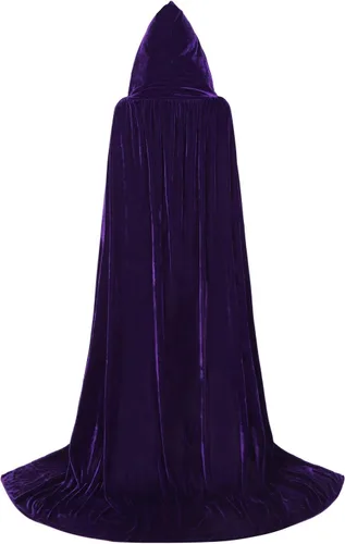 Vista 5 de ALIZIWAY Capa con capucha de terciopelo de lujo con capucha para adultos, Halloween, Navidad