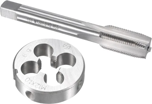Vista 11 de uxcell M11 x 0.030 in Juego de llaves métricas y troqueles, rosca de máquina con troquel de roscado redondo, kit de grifo y troquelado