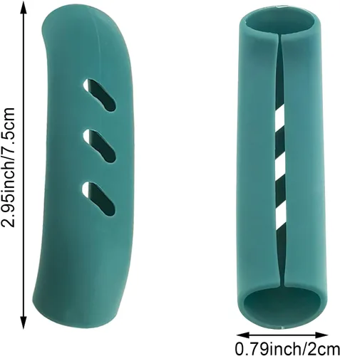Vista 2 de DonLeeving 12 fundas de silicona para mango de olla, resistentes al calor, antideslizantes, para sartén de hierro fundido, sartén, sartén de metal