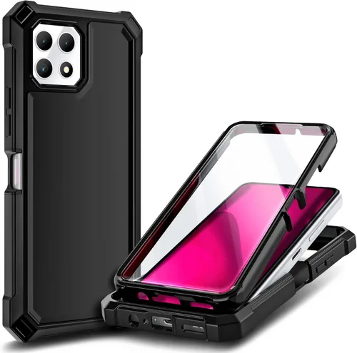 Vista 9 de NZND Funda para T-Mobile REVVL 6 5G / REVVL 6X 5G con [Protector de Pantalla Incorporado], Funda Bumper Protectora Rugosa Resistente a Golpes