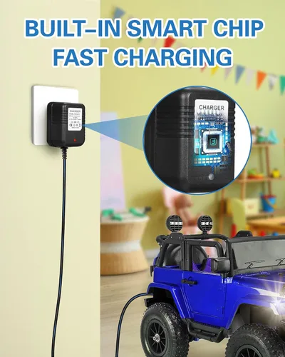 Vista 3 de Cargador de 12 V para Kidzone Bumper Car, Cargador de batería de 12 V para juguetes de paseo, cargador para carro eléctrico de niño, cargador
