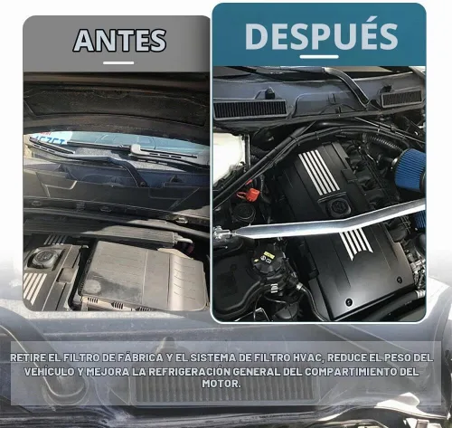 Vista 5 de Filtros de Cubierta de Aire Compatibles con BMW E chasis E82 E88 E90 E91 E92 E93 X1 335i 135i 328i Negro