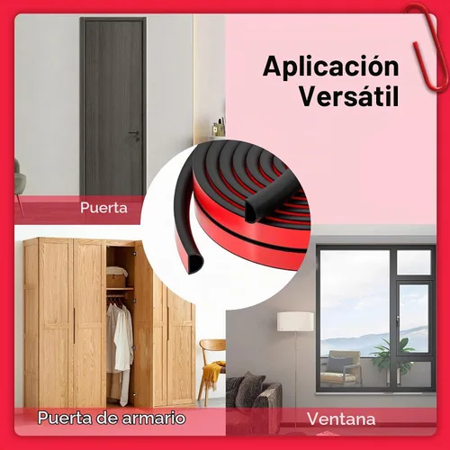 Vista 5 de RAINFLOW Burlete para puerta de 20 pies, tira de sellado de silicona