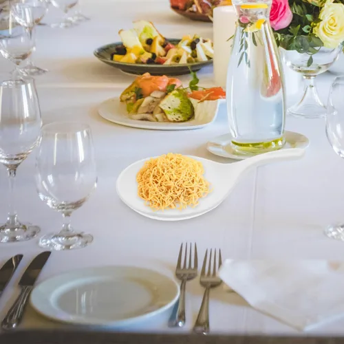 Vista 9 de Luxshiny - Platos para servir con asas de 9.44 x 5.31 x 1.18 pulgadas, juego de 2 platos para aperitivos, postres, filetes, pasta, ensalada, vajilla