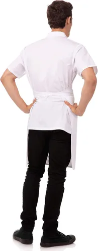 Vista 2 de Chef Works Delantal con babero unisex, Blanco