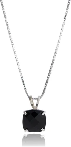 Vista 26 de MAX + STONE Cushion Cut Gemstone Necklace 8mm Solitaire Birthstone Necklace for Women Gemstone Pendant Necklaces with 18 inch Box Chain