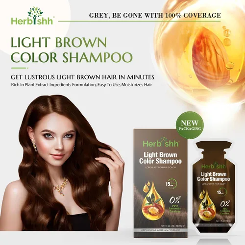 Vista 4 de Herbishh Champú de color para el cabello, 10 bolsitas + 1 bolsa de máscara de cabello de argán, tinte para el cabello 3 en 1, libre de PPD, fácil