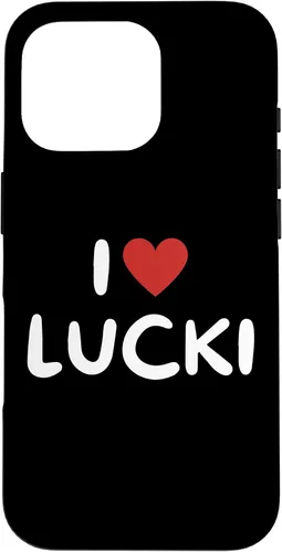 Vista 32 de Funda con corazón rojo para iPhone 16 I Love Lucki