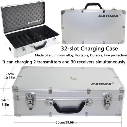 Vista 2 de EXMAX EXD-6688 2.4 GHZ Sistema de transmisión de voz de audio inalámbrico Soporte dos transmisores que trabajan simultáneamente para exposición