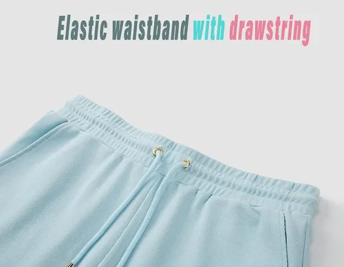 Vista 5 de Redqenting Pantalones cortos deportivos casuales para hombre de 8 pulgadas con bolsillos, pantalones cortos deportivos con cordón, pantalones cortos