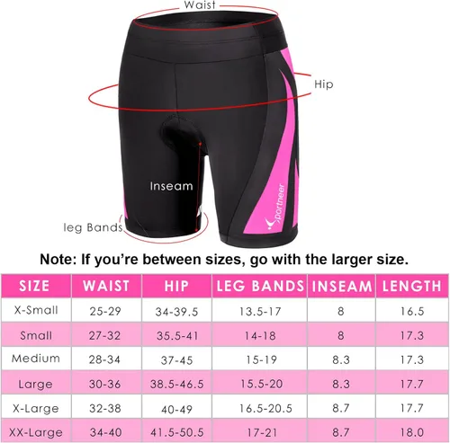 Vista 8 de Sportneer Women Padded Bike Shorts - Bicycle Cycling Shorts for Womens Biking 4D Gel Padding for Mountain Bike and Road Bike