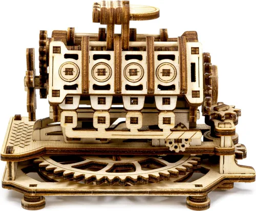 Vista 7 de WOODEN.CITY V8 Engine 3D Wooden Puzzle Kit, 200 Pcs DIY Mechanical Model, Made in EU