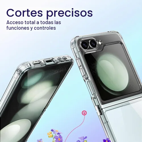 Vista 6 de JETech Funda para Samsung Galaxy Z Flip 5, antiamarilleo, transparente