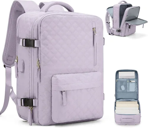 Vista 23 de VGCUB Mochila grande de viaje para trabajo, negocios, mochila para computadora portátil aprobada para vuelo, para mujeres y hombres, mochila