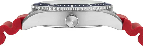 Vista 2 de Nautica N83 NAPFWF116 N83 Finn World Reloj con correa de silicona en tono plateadoazulrojo para hombre, Rojo -, Moderno