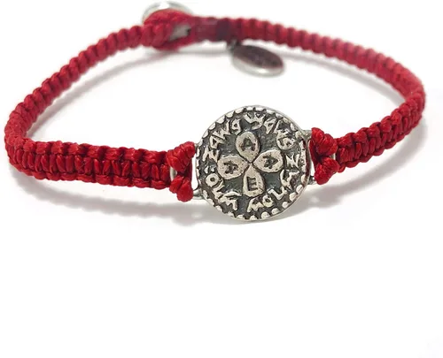 Vista 7 de Red Macrame Love Bracelet with Sterling Silver Love Coin Charm Amulet - Sturdy & Elegant gift for Mom, Romantic Gift for Girlfriend or Lover
