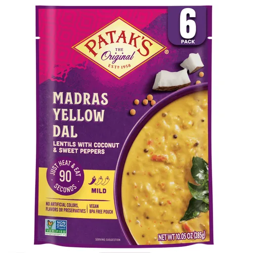 Vista 16 de Patak's Garbanzos con Mantequilla y Vegetales, 10.05 Oz (Paquete de 1) Curry Suave con Garbanzos, Espinaca, Zanahorias, Comidas Vegetarianas Listas