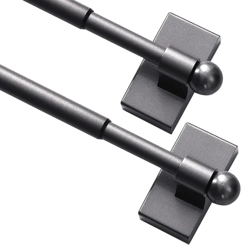 Vista 12 de Turquoize Paquete de 2 barras de cortina magnéticas para puertas de metal, multiusos, barras de luz lateral ajustables para café, se extienden de 9