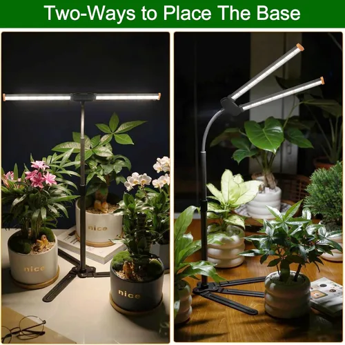 Vista 4 de Luz de cultivo para plantas de interior, lámpara de luz de crecimiento de espectro solar blanco de 6000 K con LED rojo y azul para semillas