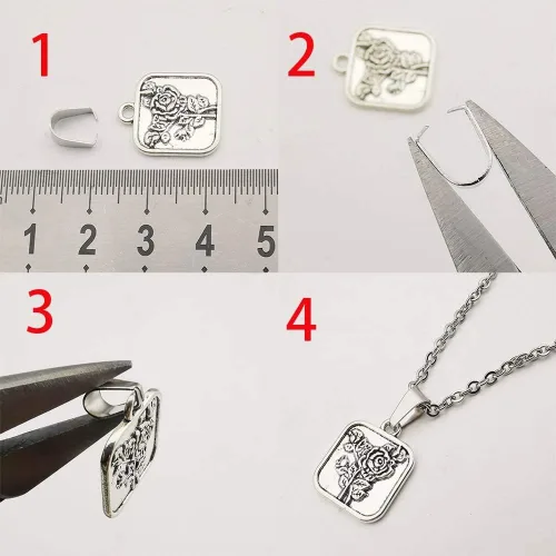 Vista 2 de GBSTORE 100 cierres de gancho de acero inoxidable para colgantes, clips de pellizco, conectores para accesorios de joyería, cierre de clip