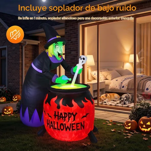 Vista 5 de Luxspire Inflables inflables de Halloween para exteriores de 8 pies Multicolor