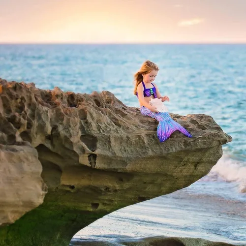 Vista 4 de Sun Tails Cola de sirena para niños pequeños no para usar con monoaleta