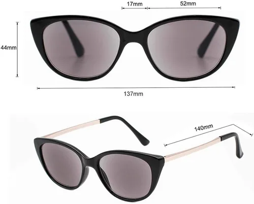 Vista 5 de VITENZI Lentes de sol para mujer, lentes de sol de lectura tintados con lectores completos integrados, Verona