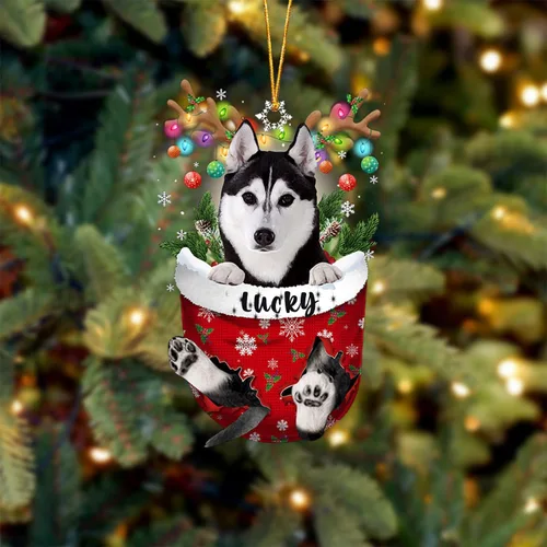 Vista 154 de Adorno de Navidad personalizado para perro Airedale Terrier en bolsillo de nieve, adorno para árbol de Navidad, idea de regalo para amantes