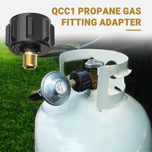 Vista 6 de onlyfire 5040 QCC1 Acme Nut Adaptador de montaje de gas propano con rosca macho de 1/4 pulgadas, latón