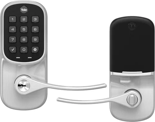 Vista 10 de Yale Assure - Manija electrónica de puerta con pantalla táctil, teclado no conectado de níquel satinado que proporciona entrada sin llave con código