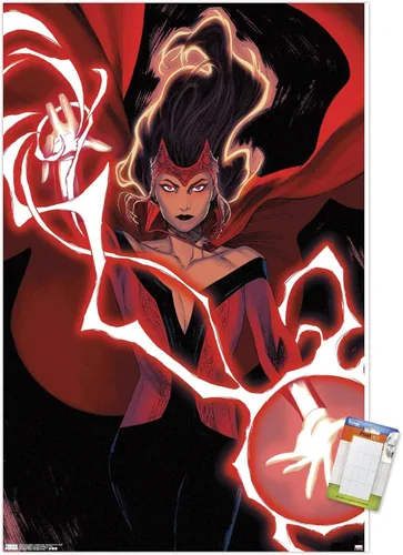 Vista 12 de Trends International Marvel Comics - Póster de pared de Bruja Escarlata #2 de Bruja Escarlata, 14.725 x 22.375 pulgadas, versión enmarcada de madera